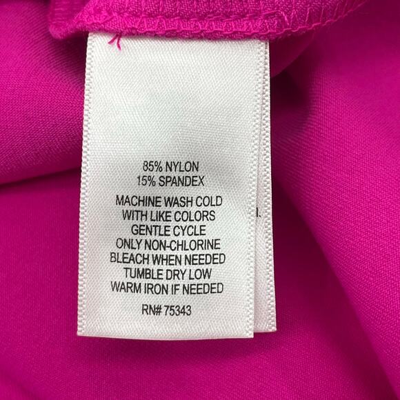 Adrienne Vittadini Hot Pink Stretchy Silky Girly Flowy Pockets Knee Length Skirt - Picture 4 of 7